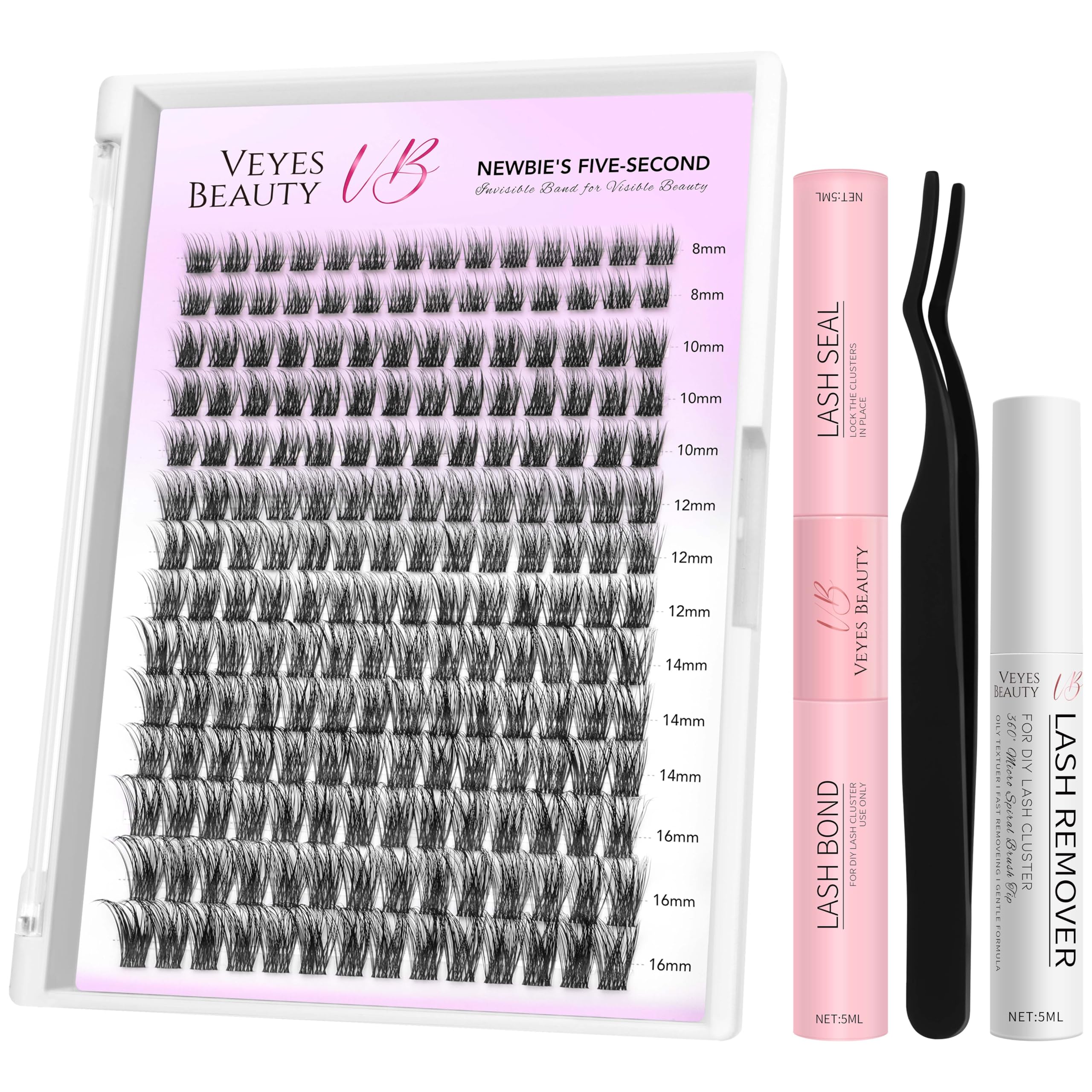 VEYESBEAUTY Dreamy Cluster Lashes Kit – Newbie-Friendly DIY Lashes