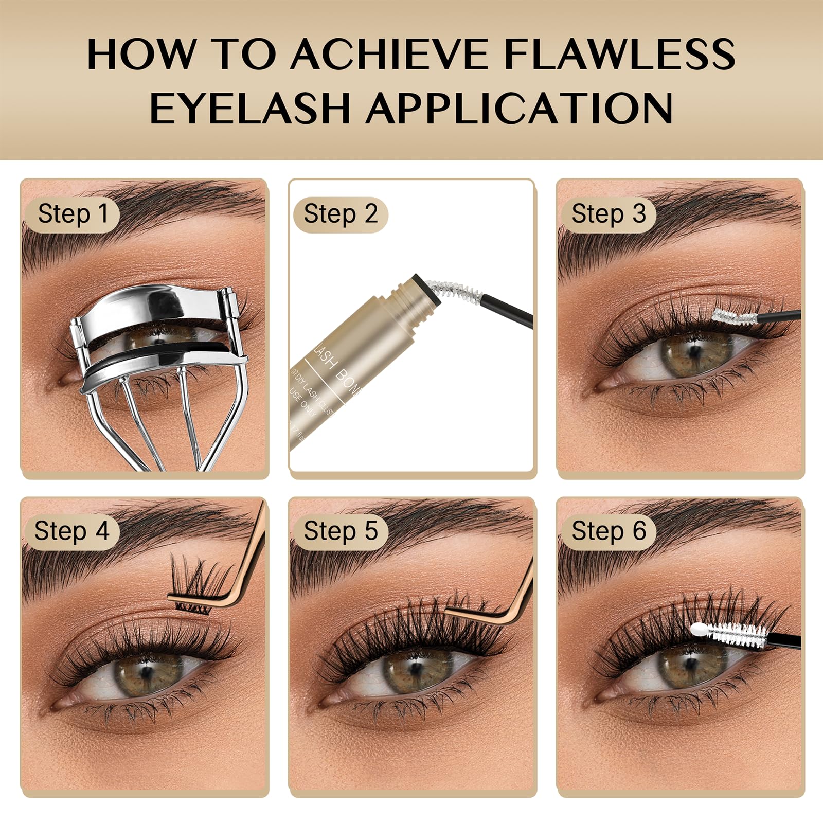 VEYESBEAUTY Lash Bond and Seal 2-in-1 Waterproof Glue for DIY Lash Extensions | 5ml + 5ml White Bond