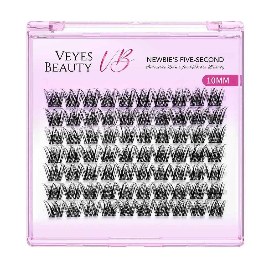VEYESBEAUTY Lash Clusters DIY Eyelash Extensions – Newbie Five-Second Series, LuxeBold 10mm, Single Length