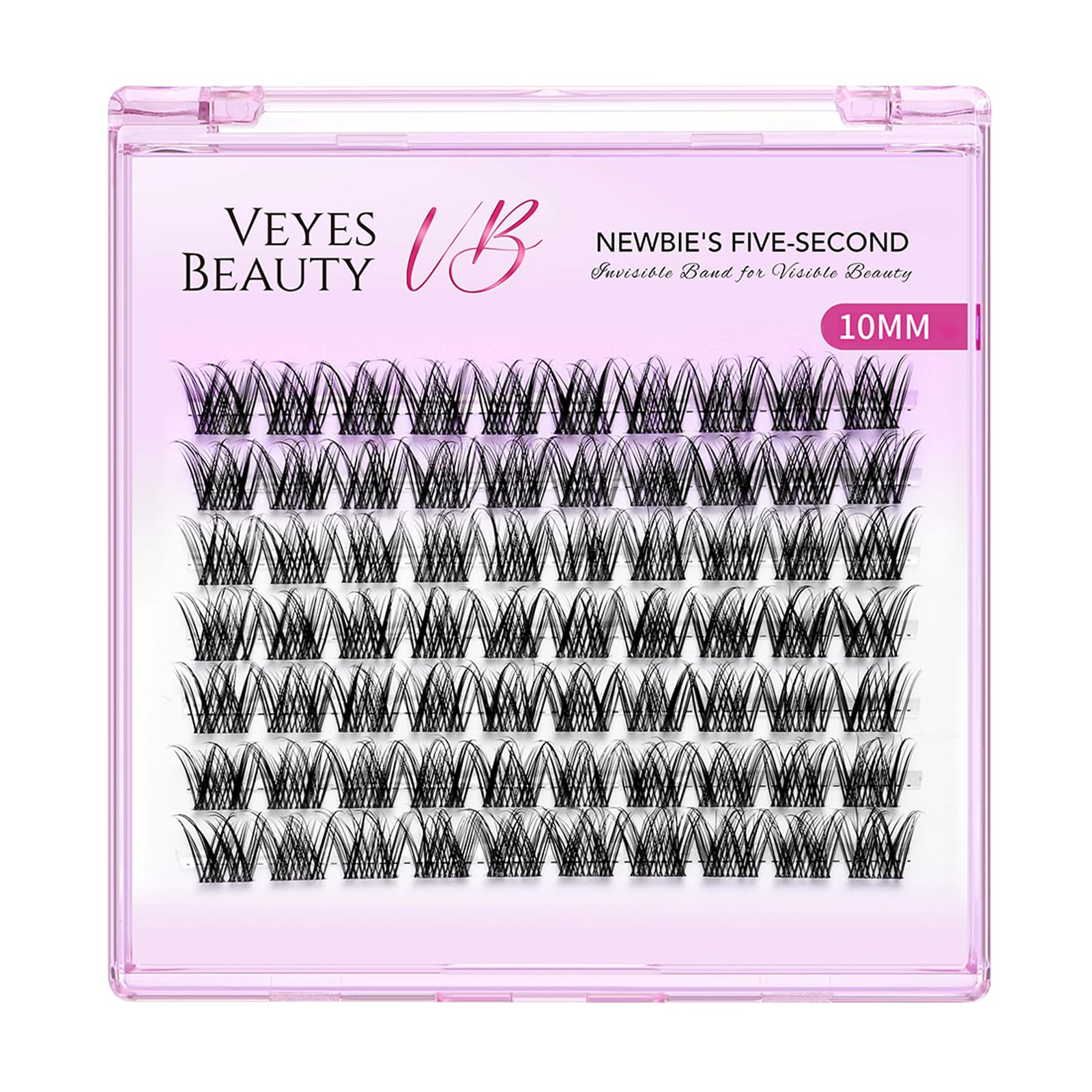 VEYESBEAUTY Lash Clusters DIY Eyelash Extensions – Newbie Five-Second Series, LuxeBold 10mm, Single Length