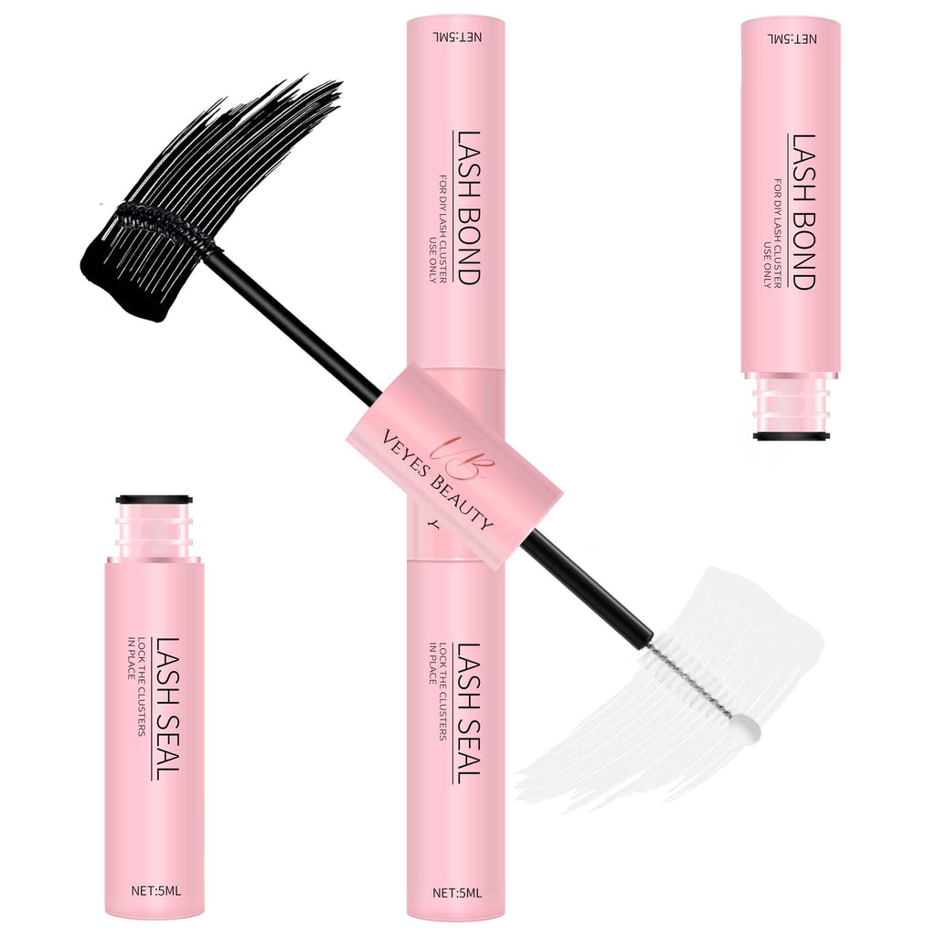 VEYESBEAUTY Lash Bond & Seal Waterproof 2-in-1 Lash Glue – DIY Cluster Lashes (5ml + 5ml)