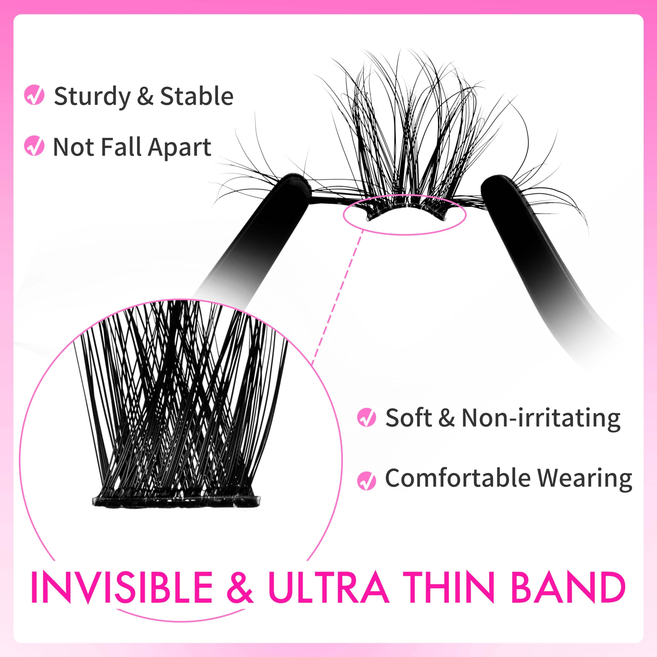 VEYESBEAUTY Lash Clusters Kit – 3D Fluffy Volume Lashes 10-18mm with Bond, Seal, Remover, Applicator