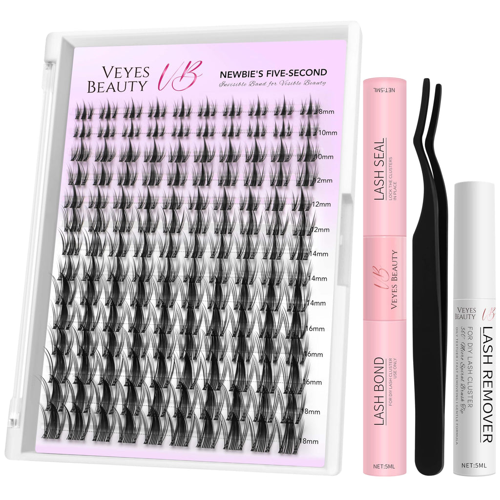 VEYESBEAUTY Manga Lash Clusters Kit – DIY Eyelash Extensions, Five-Second Wispy Lashes
