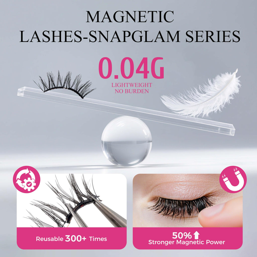 VEYESBEAUTY NomSpirit Magnetic Lashes with Applicator – Glue-Free, Reusable