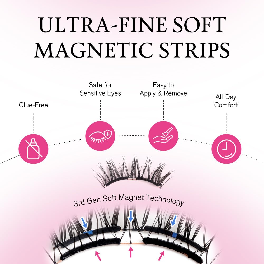 VEYESBEAUTY NomSpirit Magnetic Lashes with Applicator – Glue-Free, Reusable