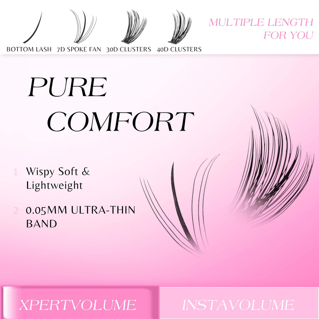 VEYESBEAUTY One More+ Lash Clusters Tray – DIY Wispy Lashes, Bottom 7D 30D 40D Mix