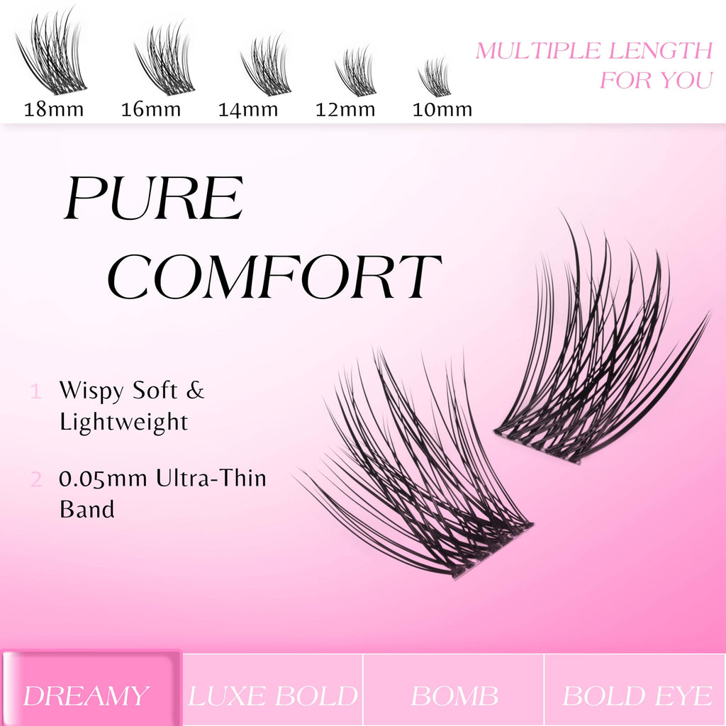 VEYESBEAUTY Lash Clusters Five-Second Series Dreamy 10mm DIY Eyelashes