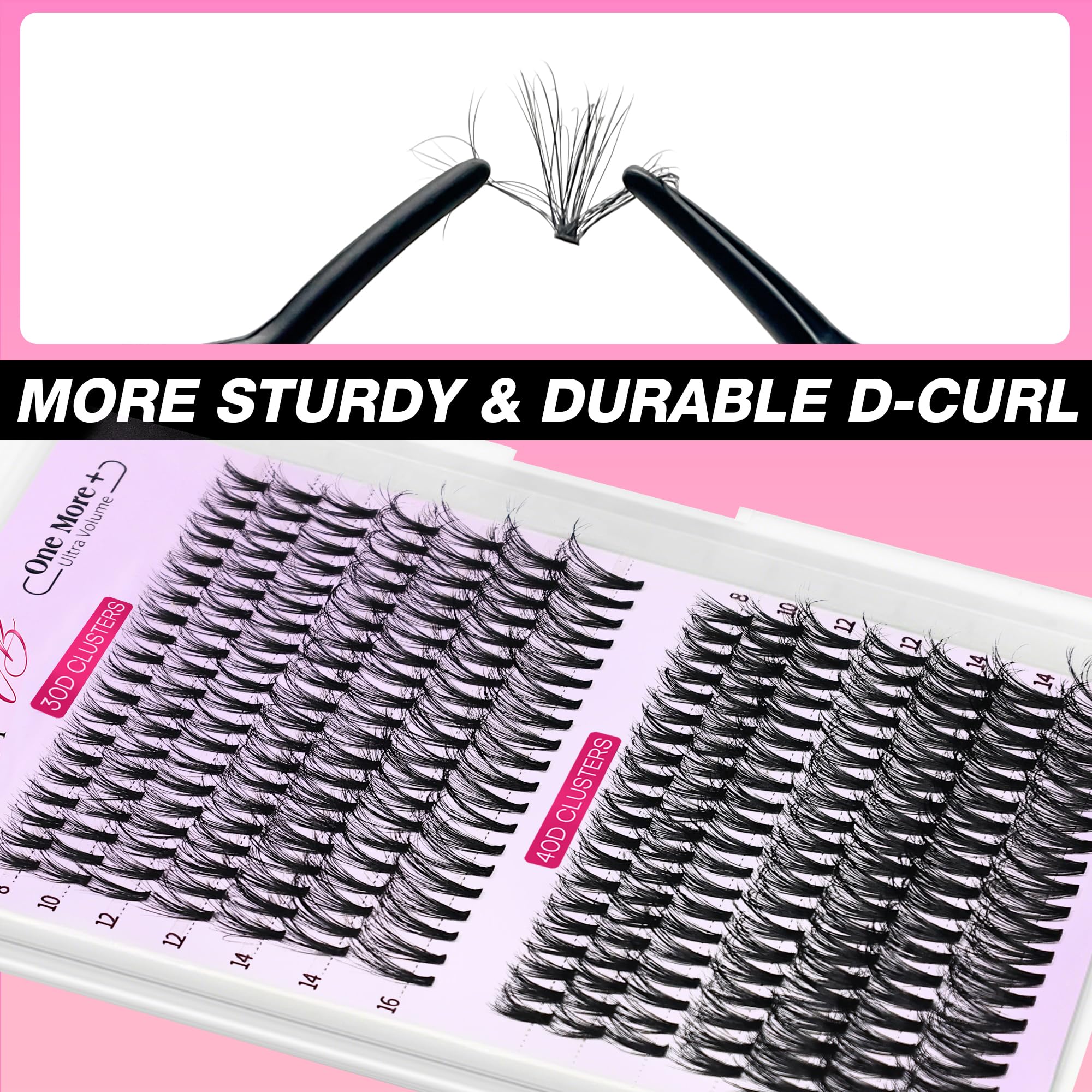 VEYESBEAUTY Lash Clusters UltraVolume: 3D Layered DIY Lashes Tray (30D & 40D)