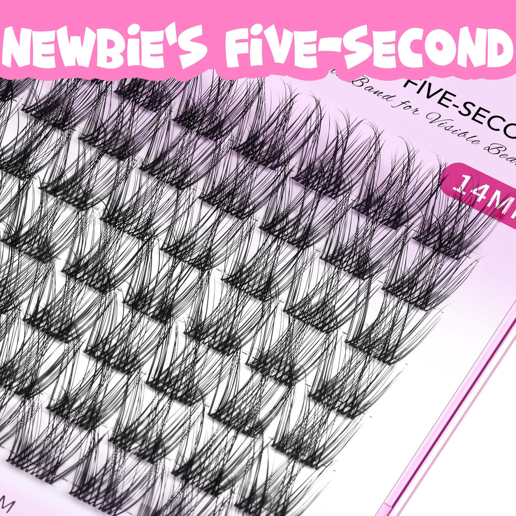 VEYESBEAUTY Lash Clusters DIY Eyelash Extensions – Newbie Five-Second Series, LuxeBold 10mm, Single Length