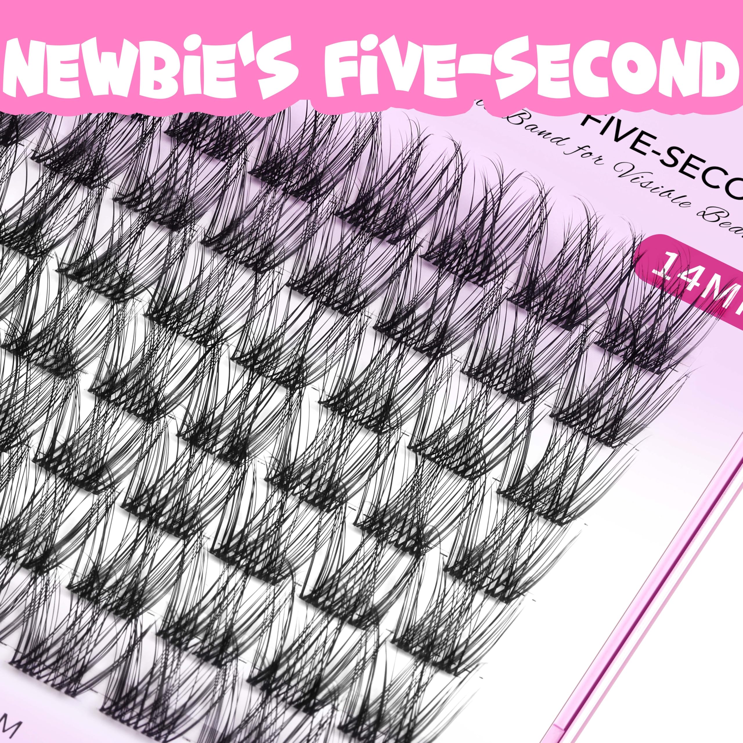 VEYESBEAUTY Lash Clusters DIY Eyelash Extensions – Newbie Five-Second Series, LuxeBold 10mm, Single Length