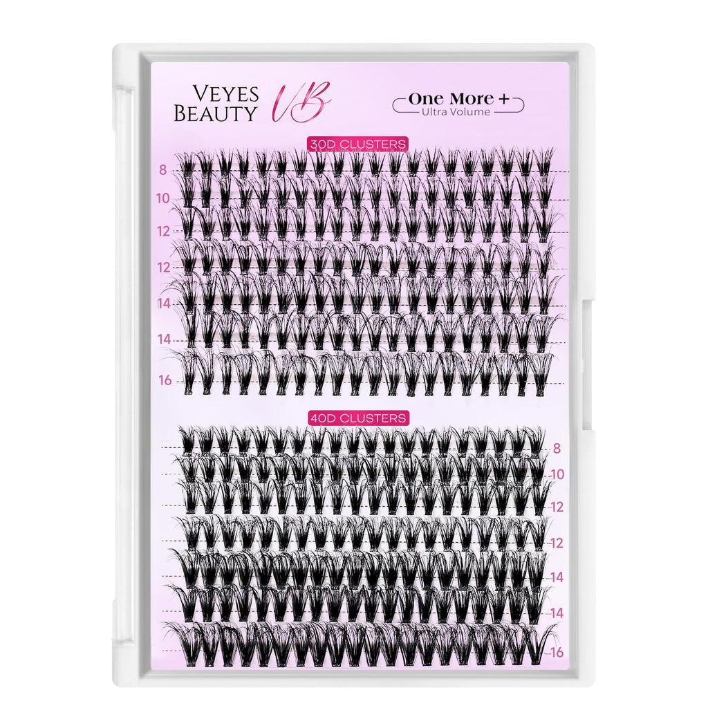 VEYESBEAUTY Lash Clusters UltraVolume: 3D Layered DIY Lashes Tray (30D & 40D)