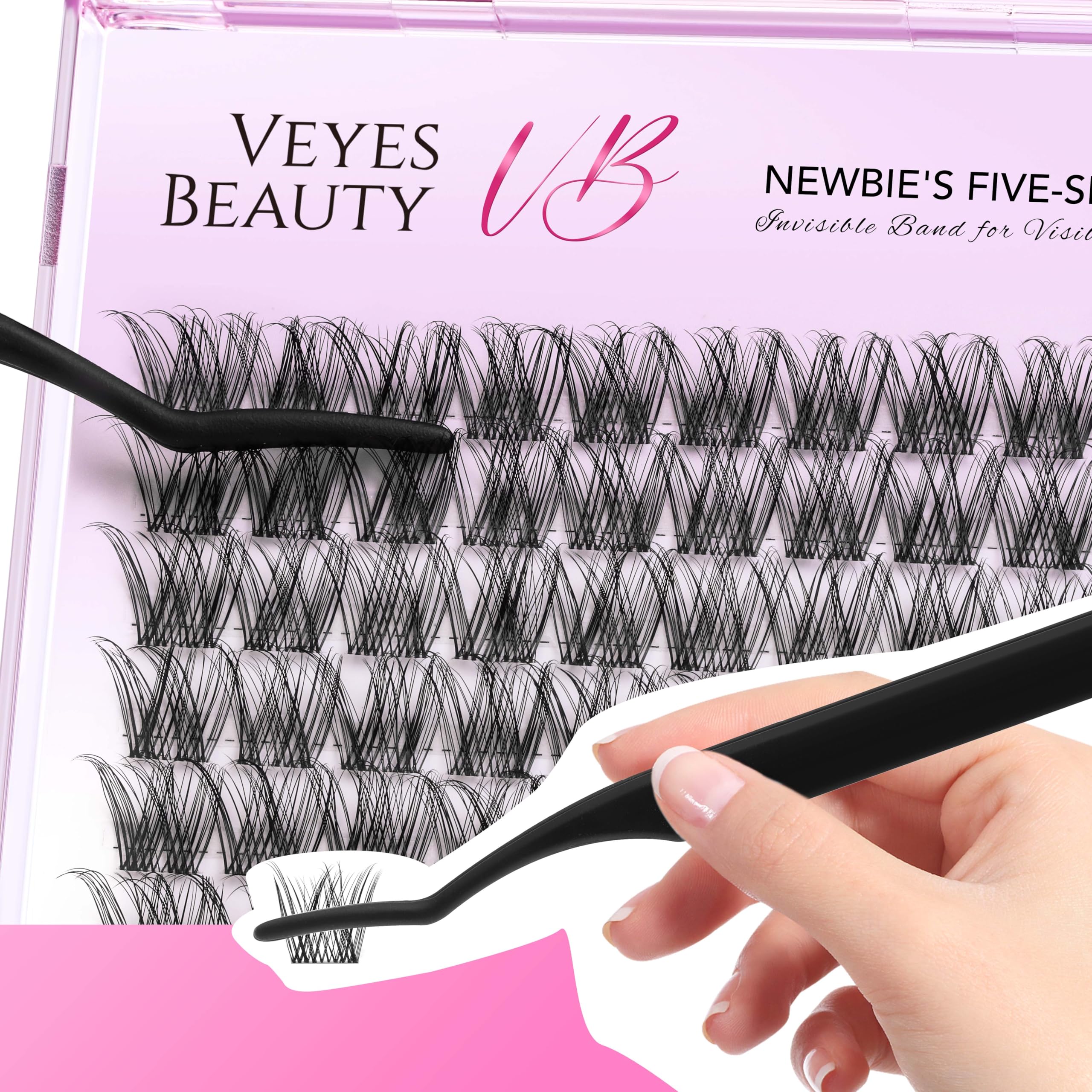 VEYESBEAUTY Lash Clusters DIY Eyelash Extensions – Newbie Five-Second Series, LuxeBold 10mm, Single Length