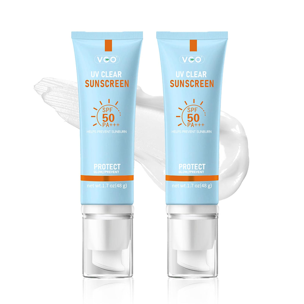 VGO Mineral Sunscreen for Face SPF 50 — Reef Safe, Lightweight, Oil-Free Moisturizer (Travel Size 2-Pack)