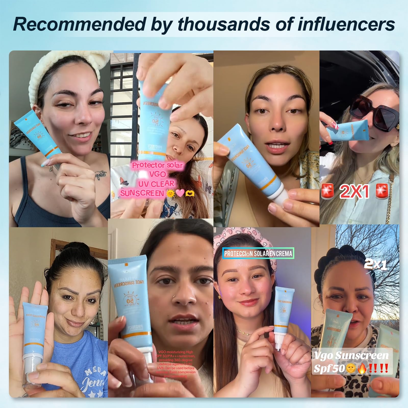 VGO Mineral Sunscreen for Face – SPF 50, Reef Safe, Oil-Free & Non-Comedogenic, Travel Size