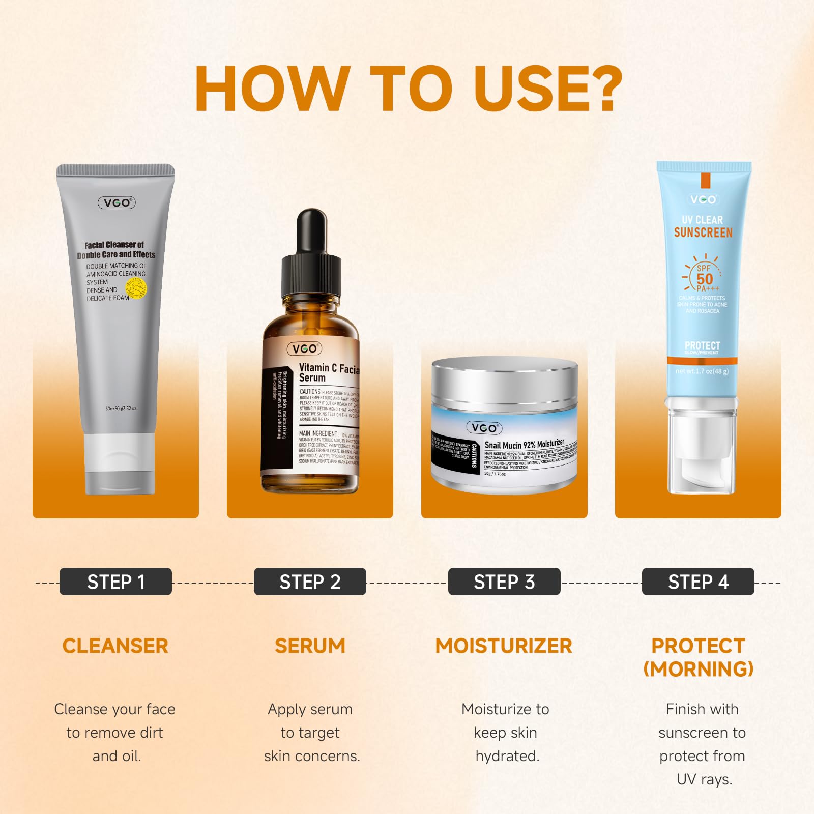 VGO 2 Pack Vitamin C Face Serum – Deep Hydration, Radiance & Even Tone