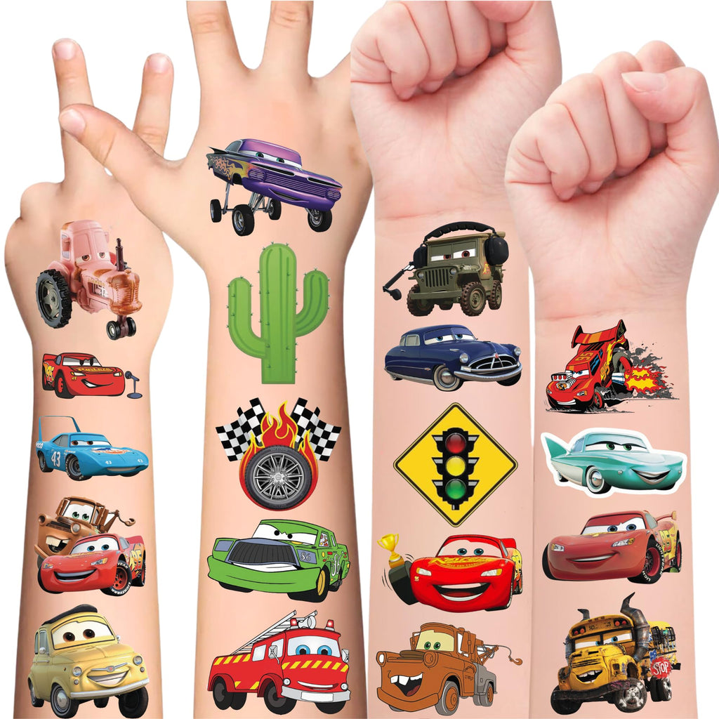 VGRANHMAZ Racing Car Temporary Tattoos – 58 Designs for Kids Parties