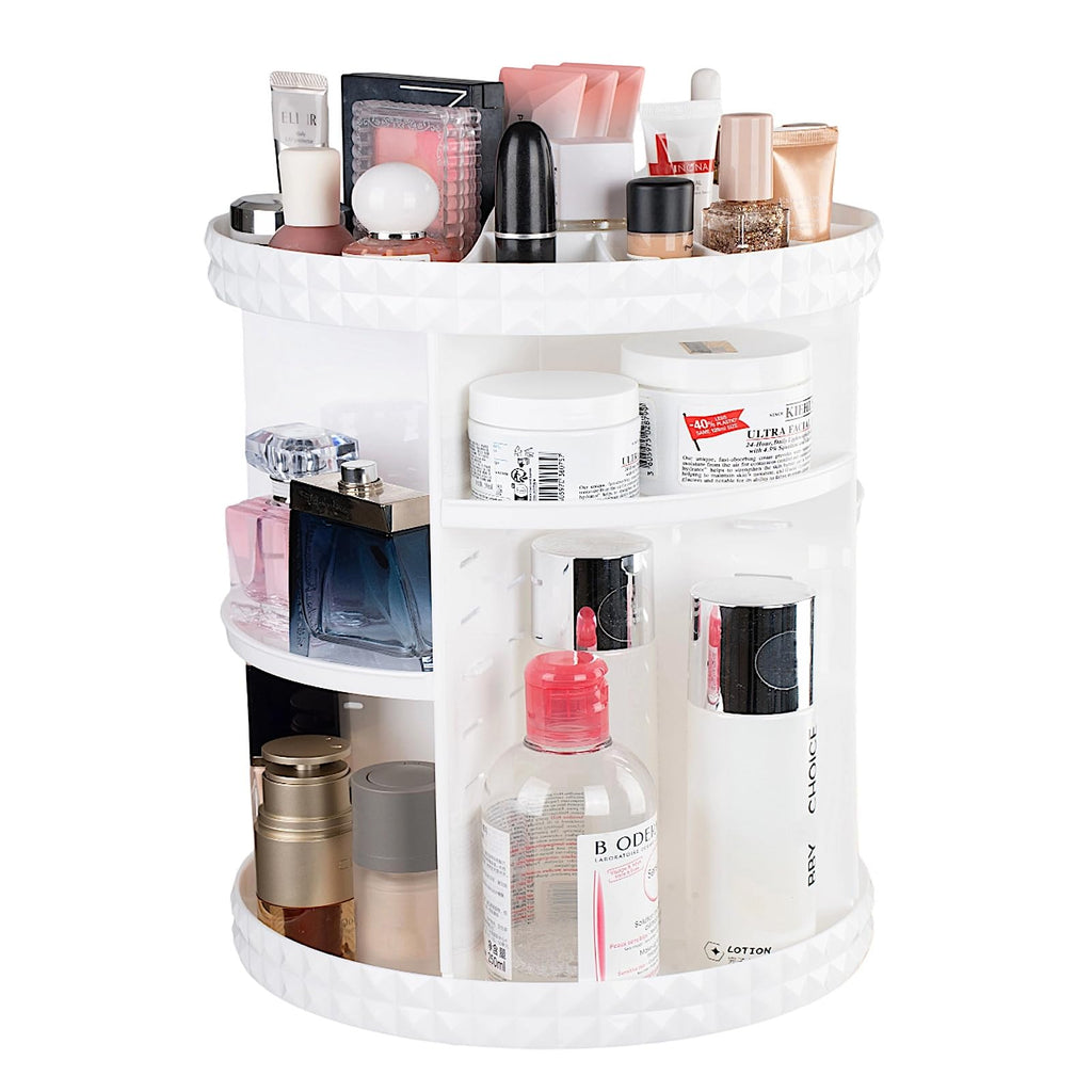 V-HANVER 360° Rotating Makeup Organizer | Large-Capacity Acrylic Vanity Storage