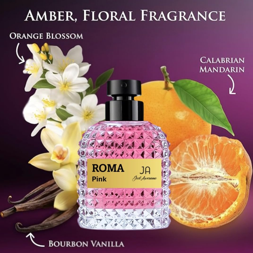 Viaan Krishna ROMA PINK EDP – Amber Floral Perfume for Women, 100ml
