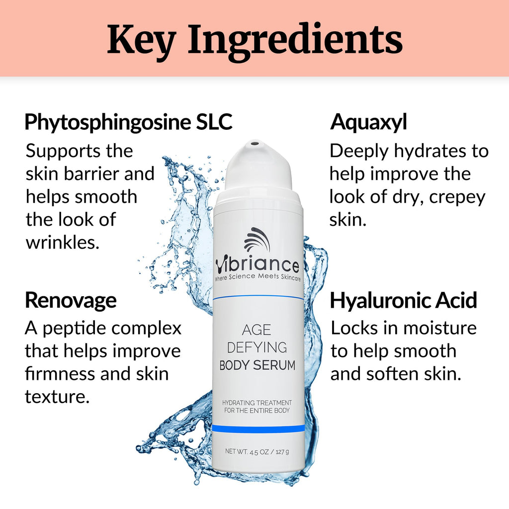 Vibriance Age Defying Body Serum – Hyaluronic Hydration for Crepey Skin (4.5 oz)