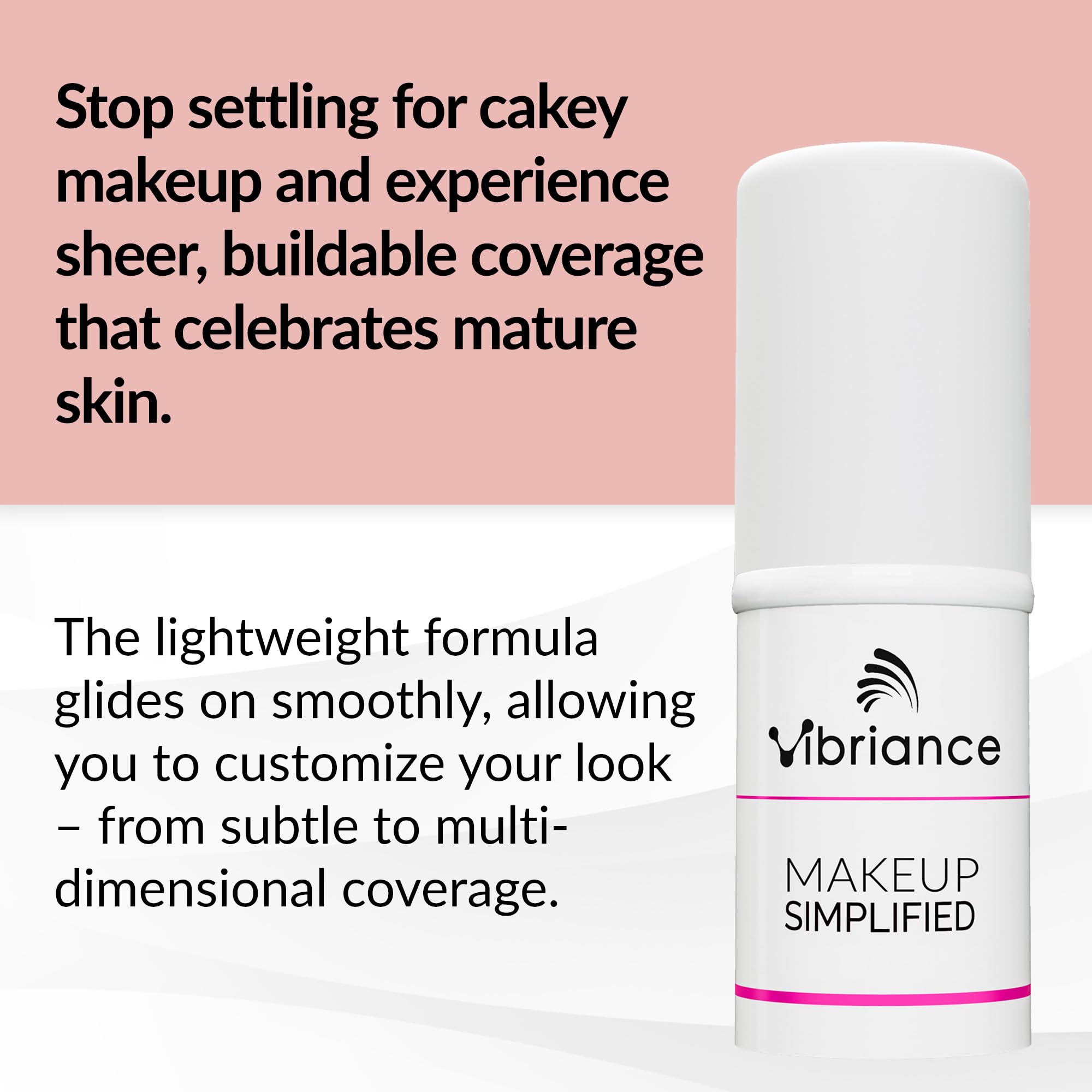 Vibriance Complexion Sticks – Sheer, Buildable Foundation for Mature Skin | 3-in-1 Base, Concealer & Contour (Medium)