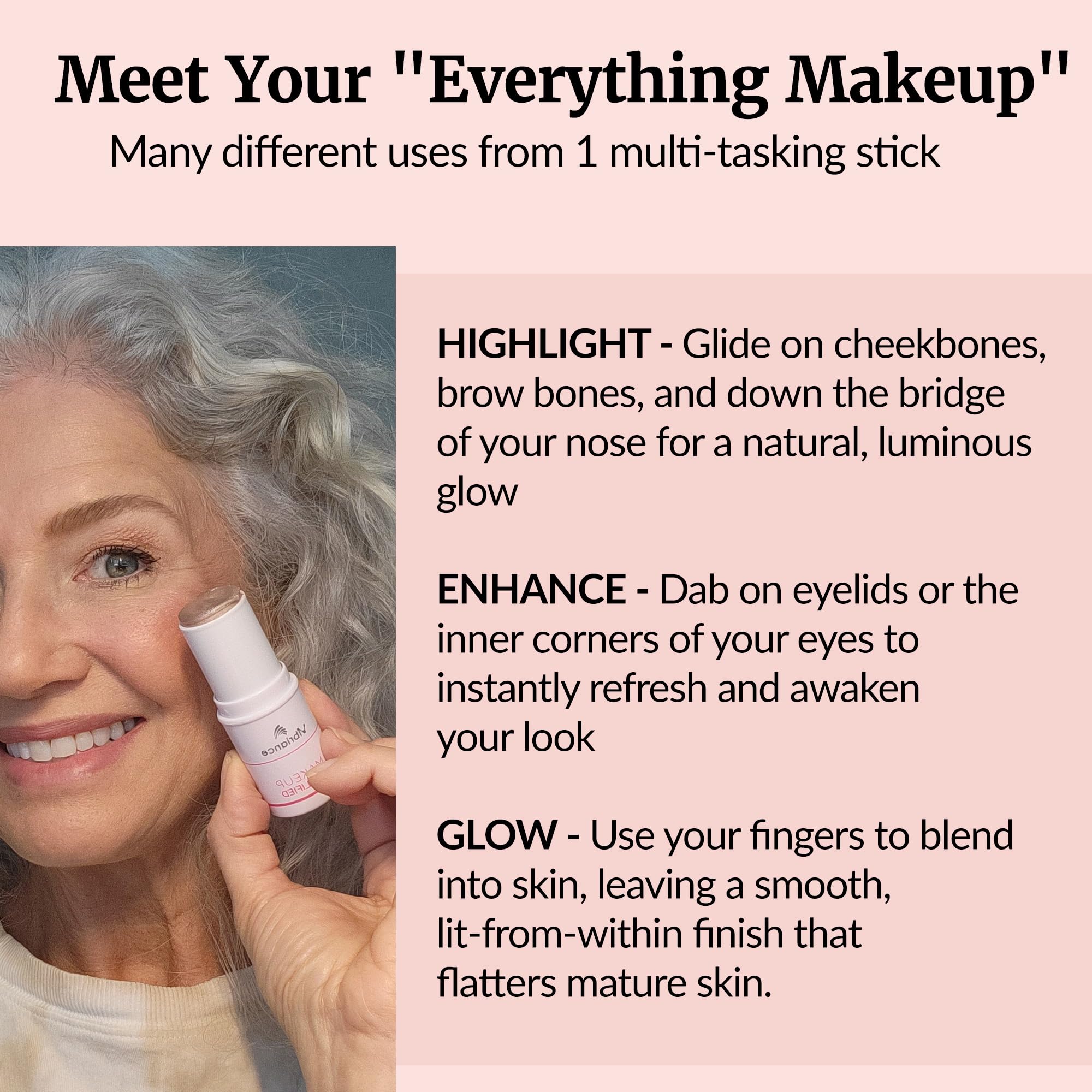 Vibriance Highlighter Shimmer Stick – All-in-One Glow for Mature Skin | Illuminate