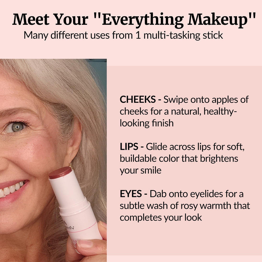 Vibriance Cream Blush Stick – All-in-One Radiance for Mature Skin | Makeup Simplified