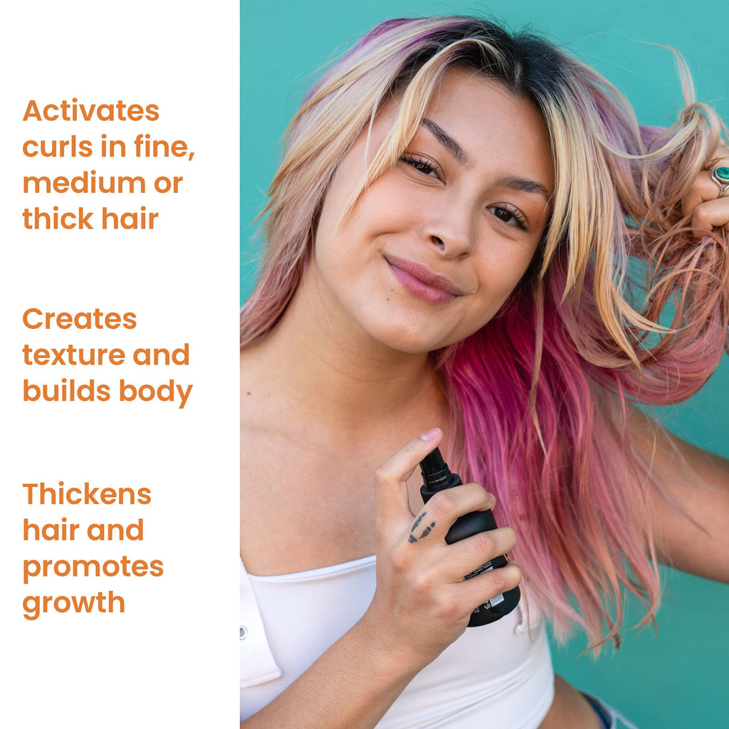 VICIOUS CURL Curlicure Therapy Mist – Leave-In Conditioner Spray for Curly Hair, Anti-Frizz Moisturizer (4 oz)