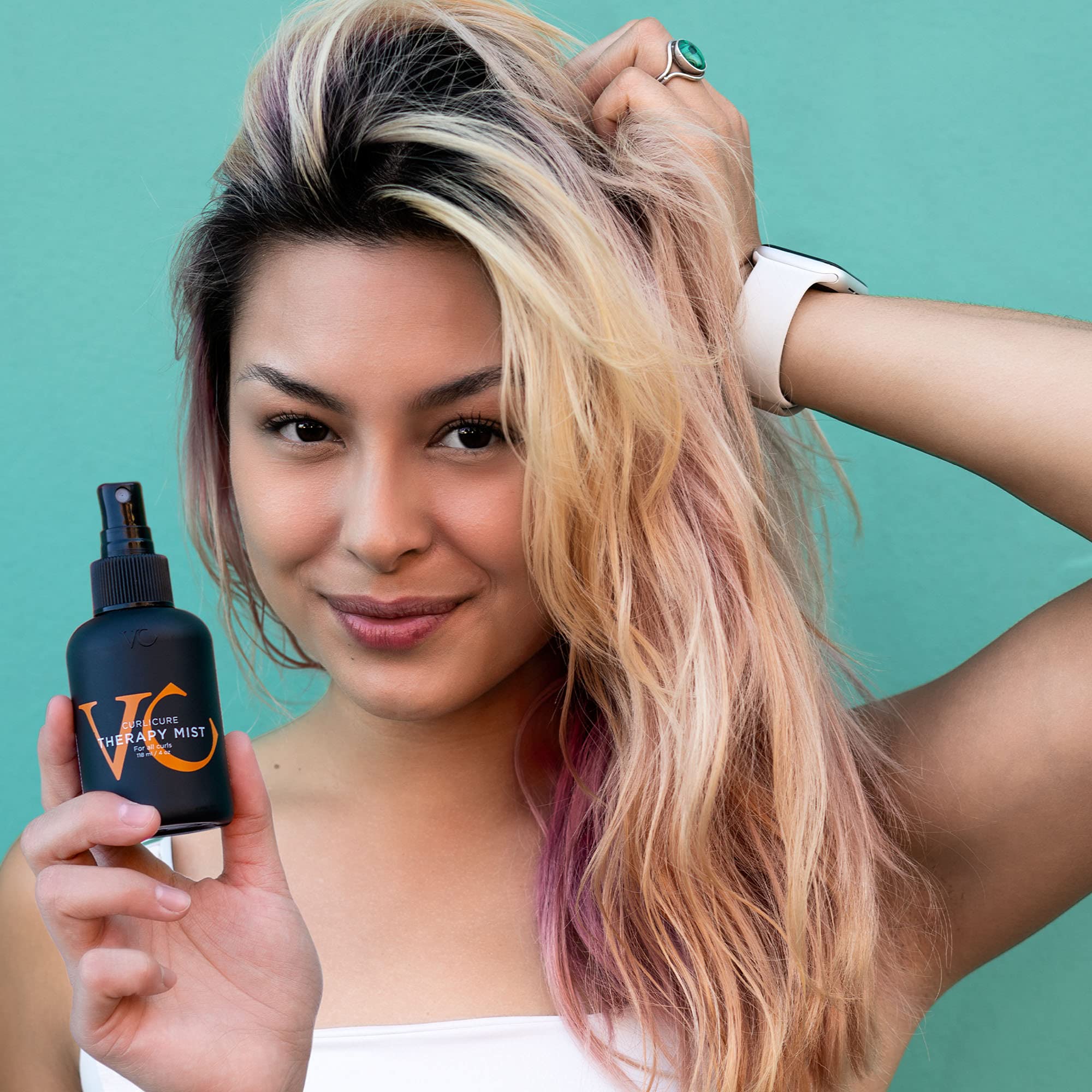 VICIOUS CURL Curlicure Therapy Mist – Leave-In Conditioner Spray for Curly Hair, Anti-Frizz Moisturizer (4 oz)