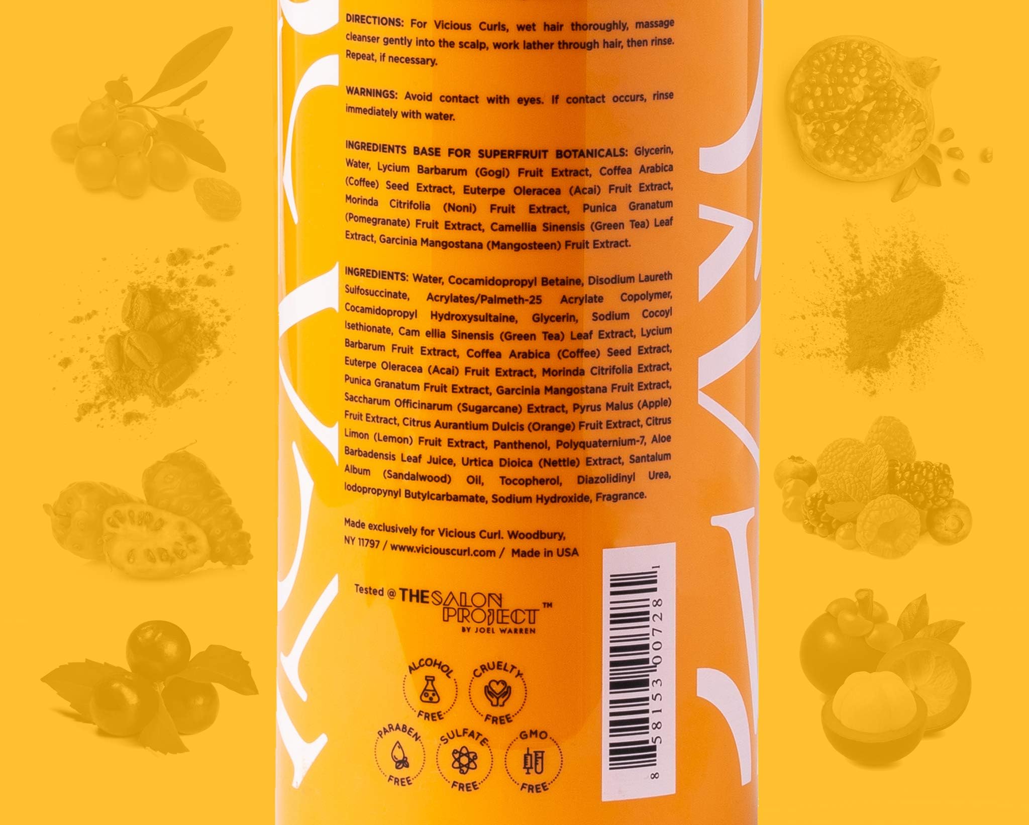 VICIOUS CURL Foaming Curl Cleanse – Clarifying Shampoo for All Curl Types (Sulfate-Free)