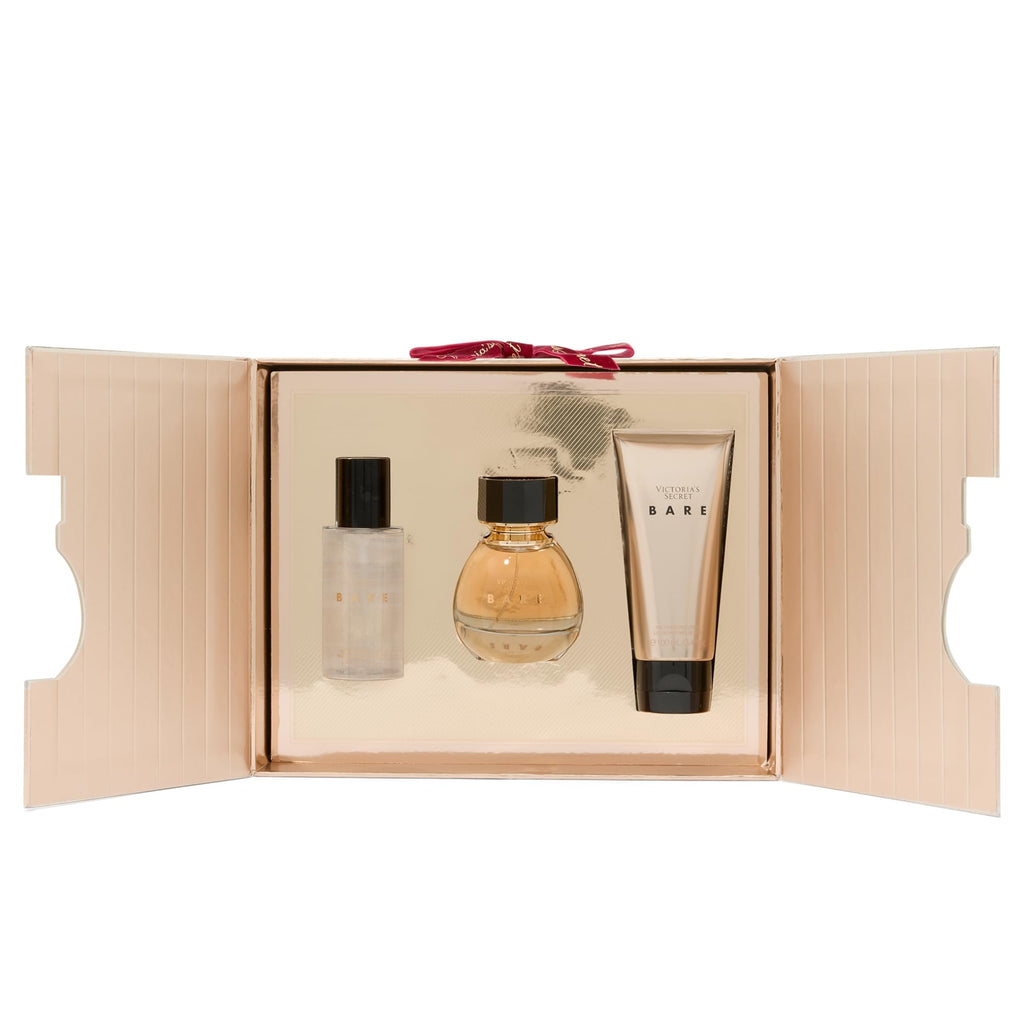 Victoria's Secret Bare 3 Piece Luxe Fragrance Gift Set – EDP, Travel Lotion & Shimmer Mist