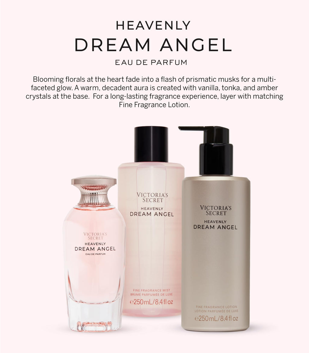 Victoria's Secret Heavenly Dream Angels Eau de Parfum 3.4 oz – Prismatic Musk, Raspberry Nectar & Amber Crystals