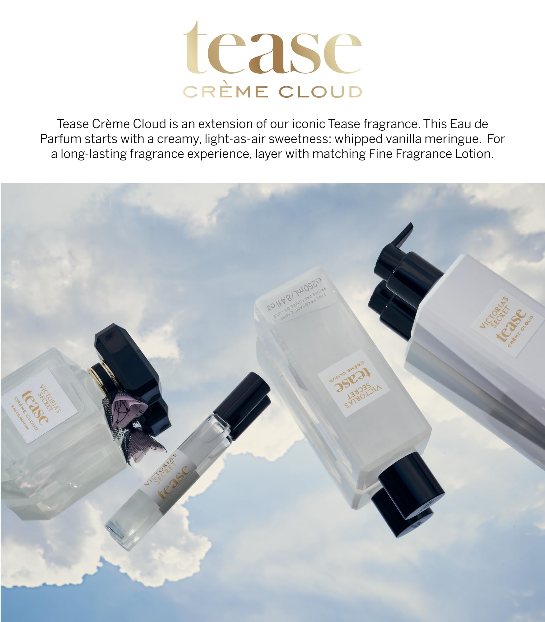 Victoria's Secret Tease Crème Cloud EDP – Vanilla Meringue, Santal Flower, Sheer Amber (1.7 oz)