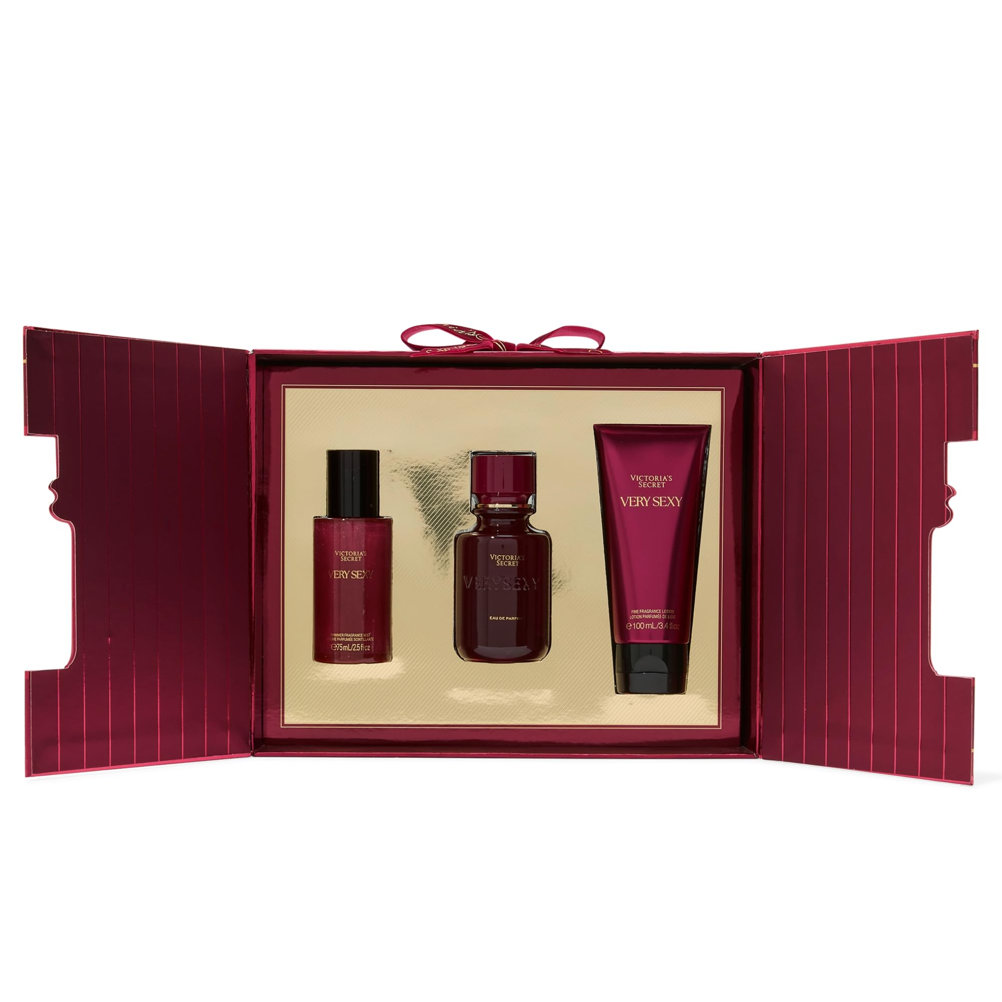 Victoria's Secret Very Sexy 3 Piece Luxe Fragrance Gift Set | Eau de Parfum 1.7 oz, Travel Lotion & Shimmer Mist