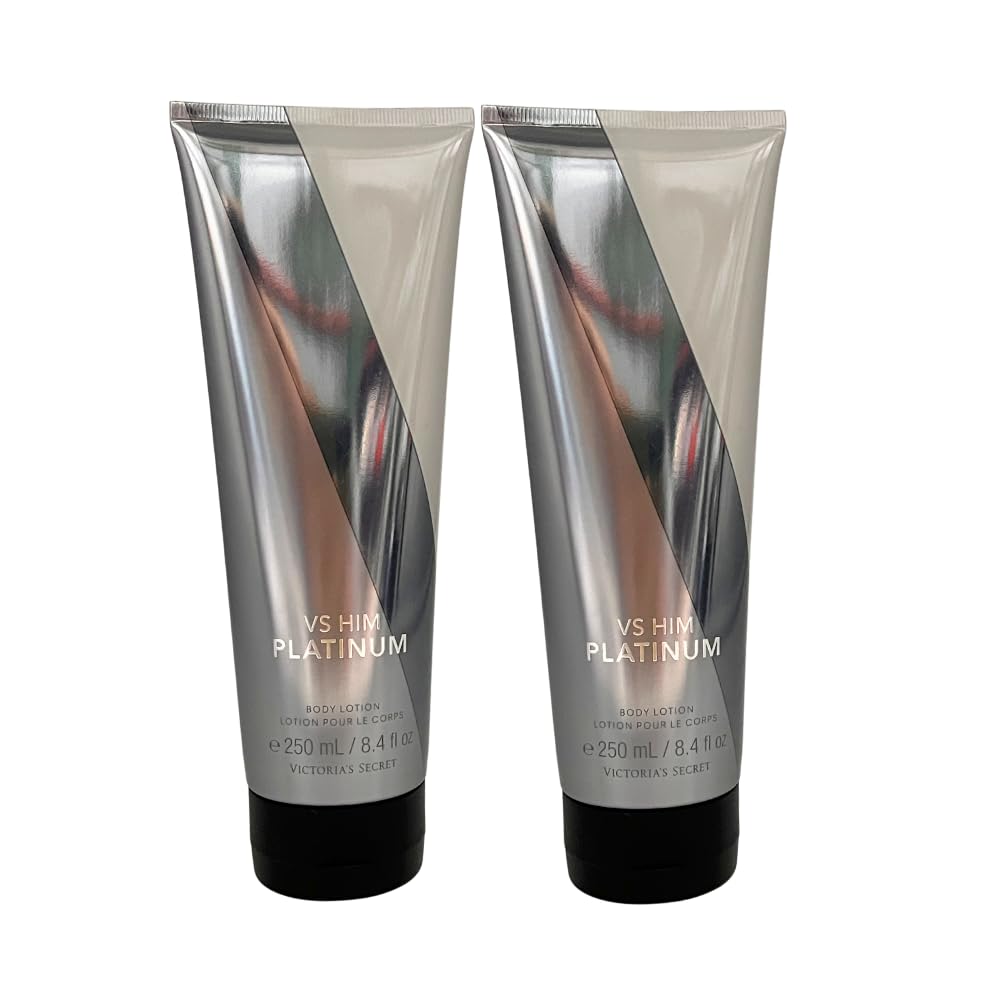 Victoria's Secret VS HIM Platinum Body Lotion for Men – 8.4 fl oz, 2 Pack