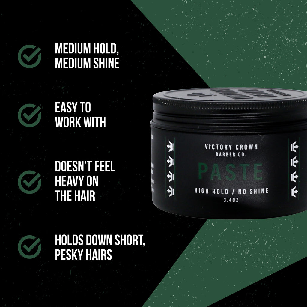 Victory Crown Paste Pomade – Medium Hold, Natural Matte Finish (3.4 oz)