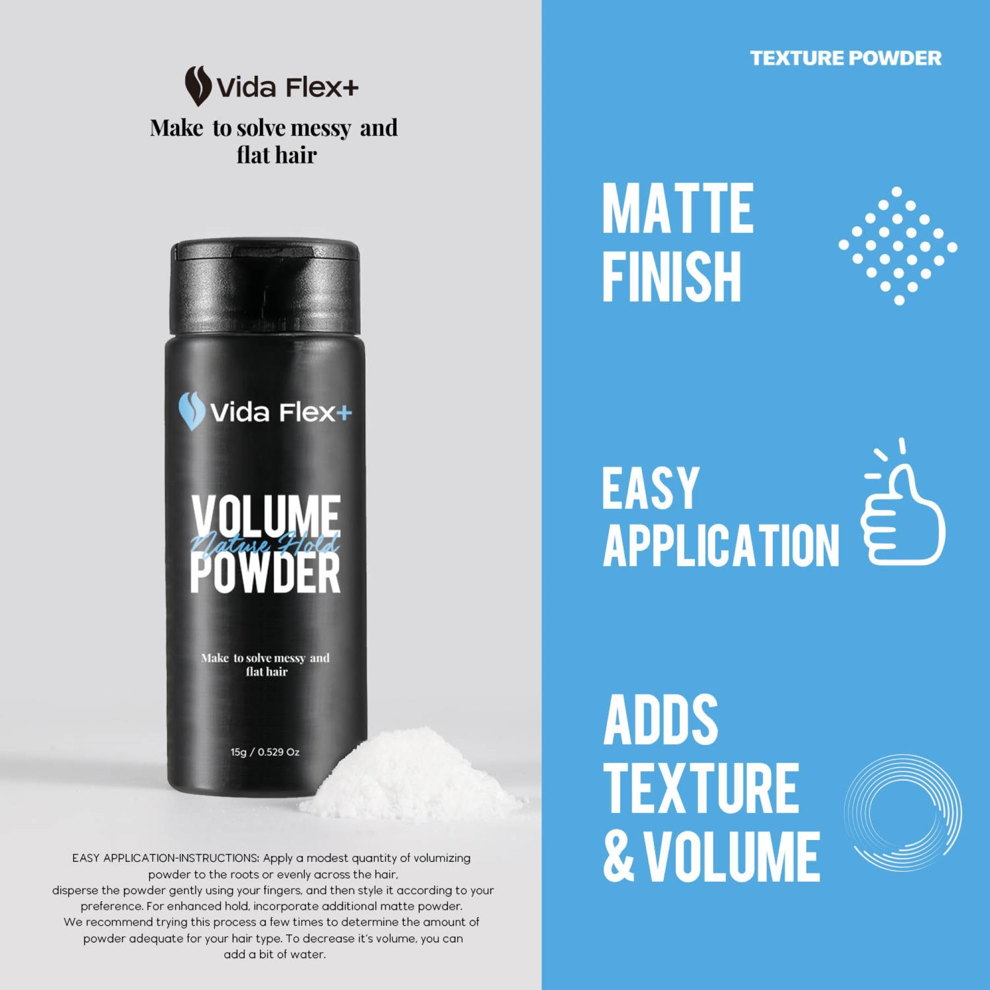 Vida Flex+ Hair Styling Powder – Volumizing, Texturizing & Matte Finish for Men – 15g