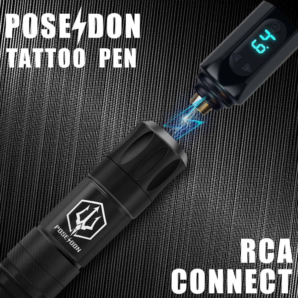 Vidattx POSEIDON Wireless Tattoo Kit – Pen-Style Machine with 2 Batteries & 20 Cartridges