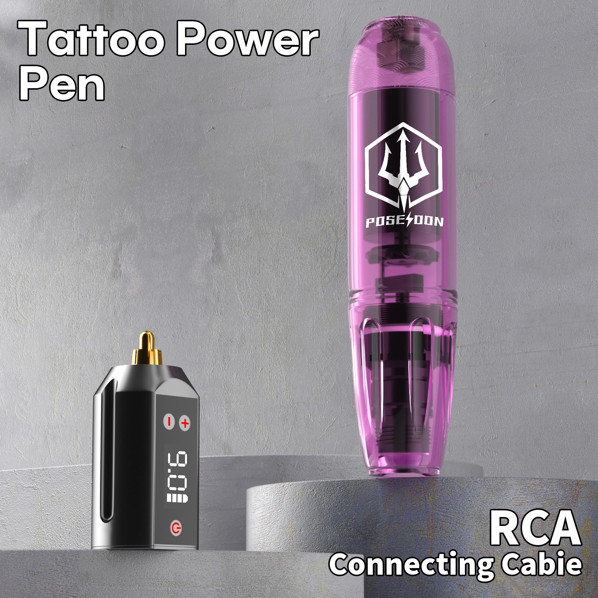 Vidattx POSEIDON Tattoo Kit — Tattoo Pen Kit with 2x 1400mAh Power Supplies & 11 Inks