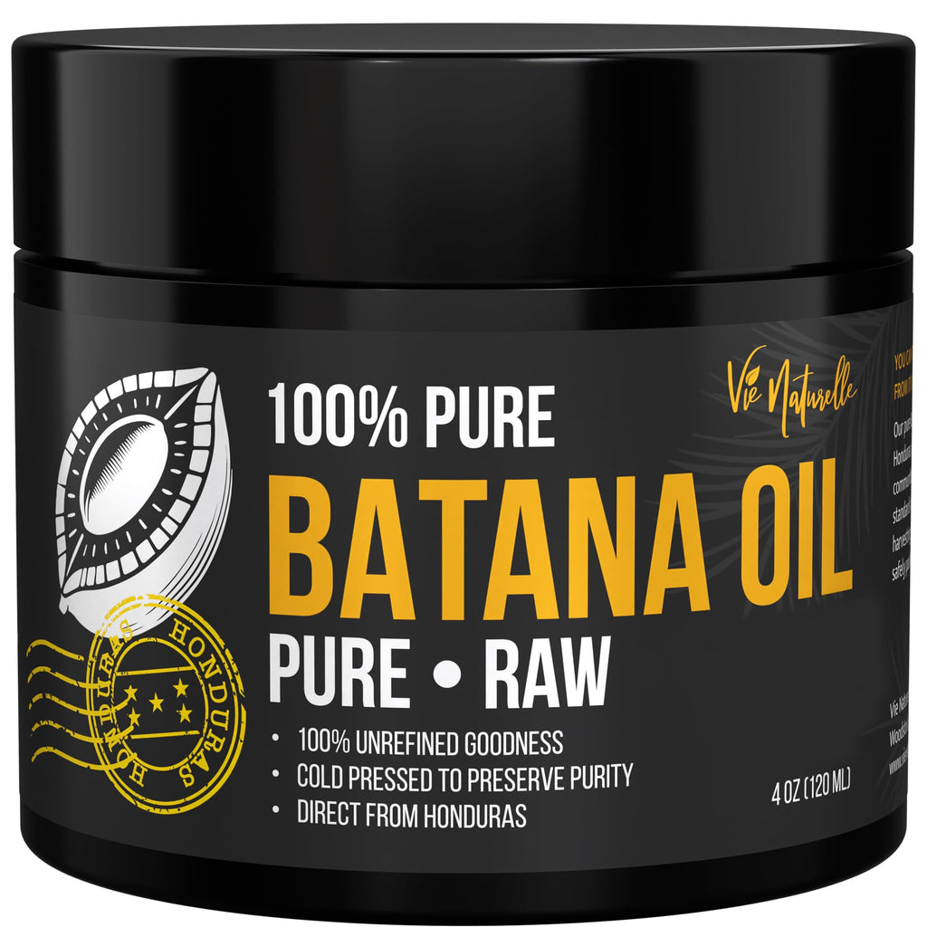 Vie Naturelle Batana Oil – Hair Growth from Honduras, Raw Unrefined, Cold-Pressed, 4 oz