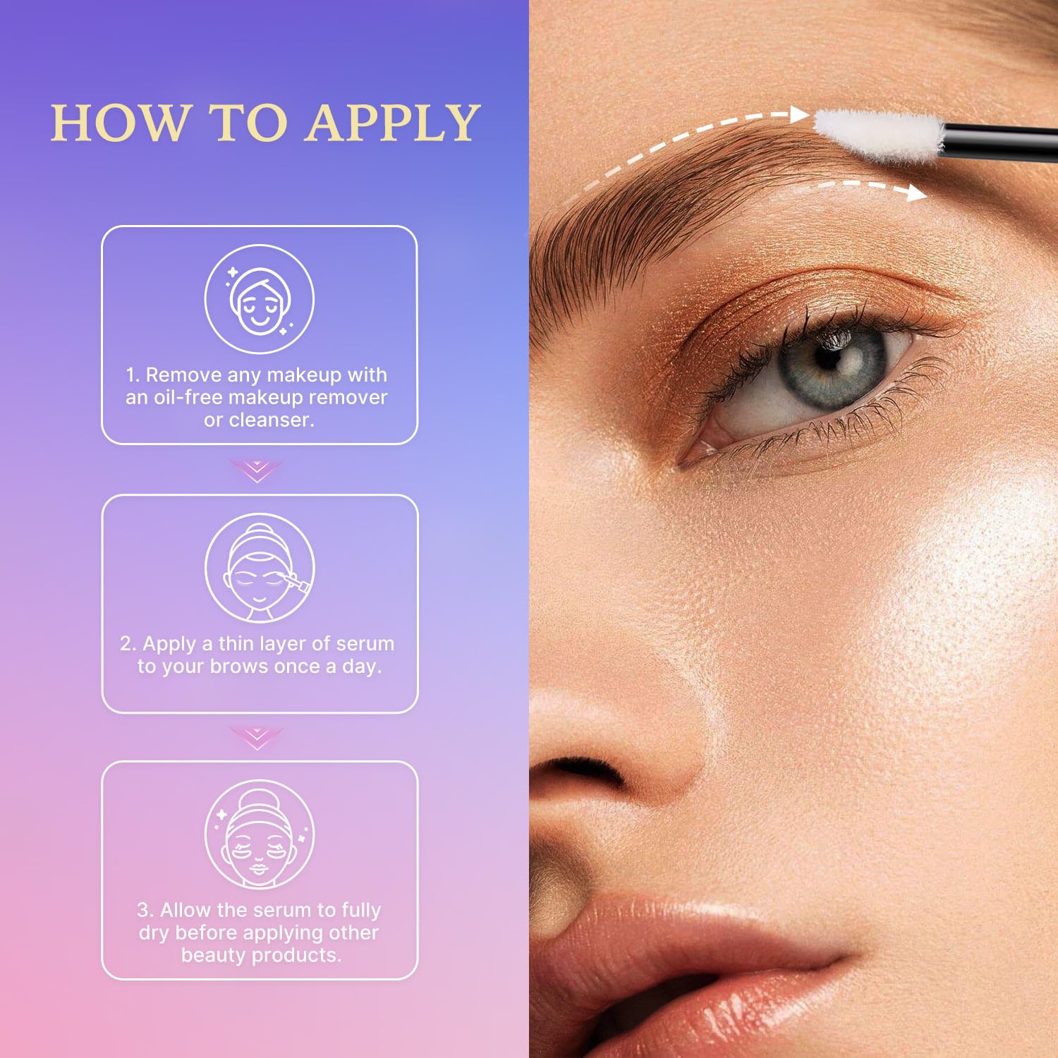 VieBeauti Eyebrow Growth Serum – Naturally Grow Longer, Fuller Brows (3 mL)