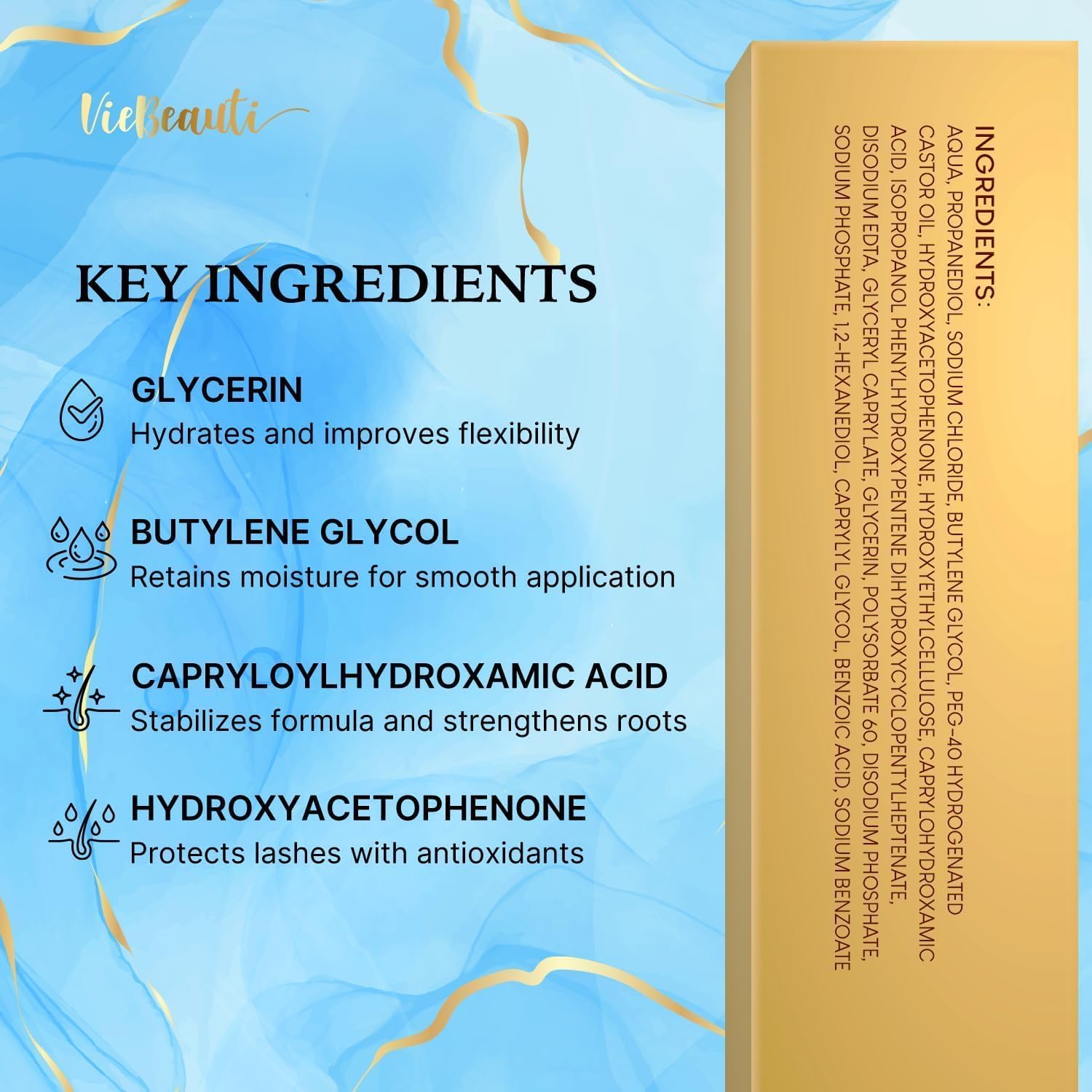 VieBeauti Lash Serum for Eyelash Growth – 5 ML, Vegan & Cruelty-Free, 5-Month Supply