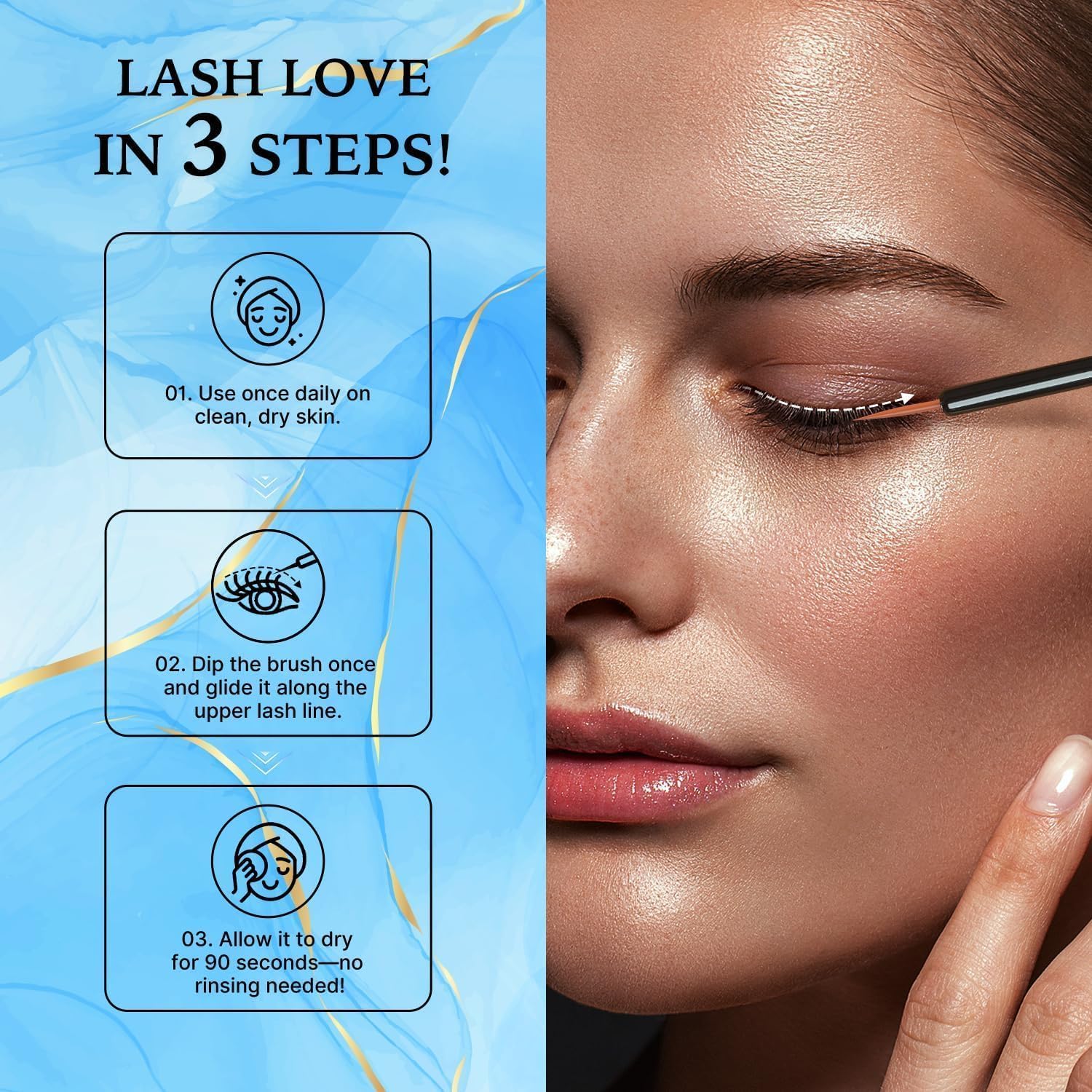 VieBeauti Lash Serum for Eyelash Growth – 5 ML, Vegan & Cruelty-Free, 5-Month Supply