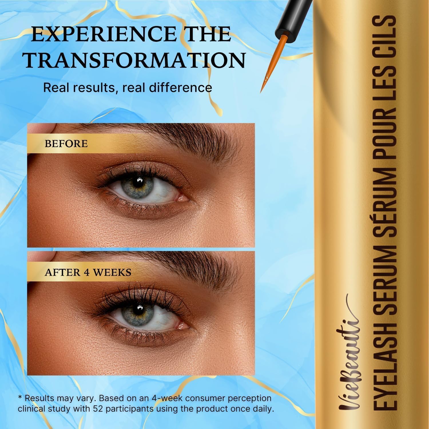 VieBeauti Lash Serum for Eyelash Growth – 5 ML, Vegan & Cruelty-Free, 5-Month Supply
