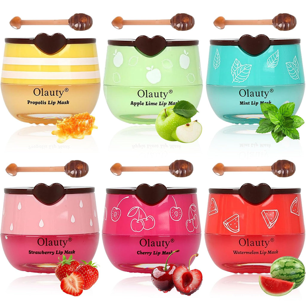 Vienflona 6-Piece Bee Lip Balm Honey Pot Gift Set – Overnight Moisturising Lip Mask with Sticks