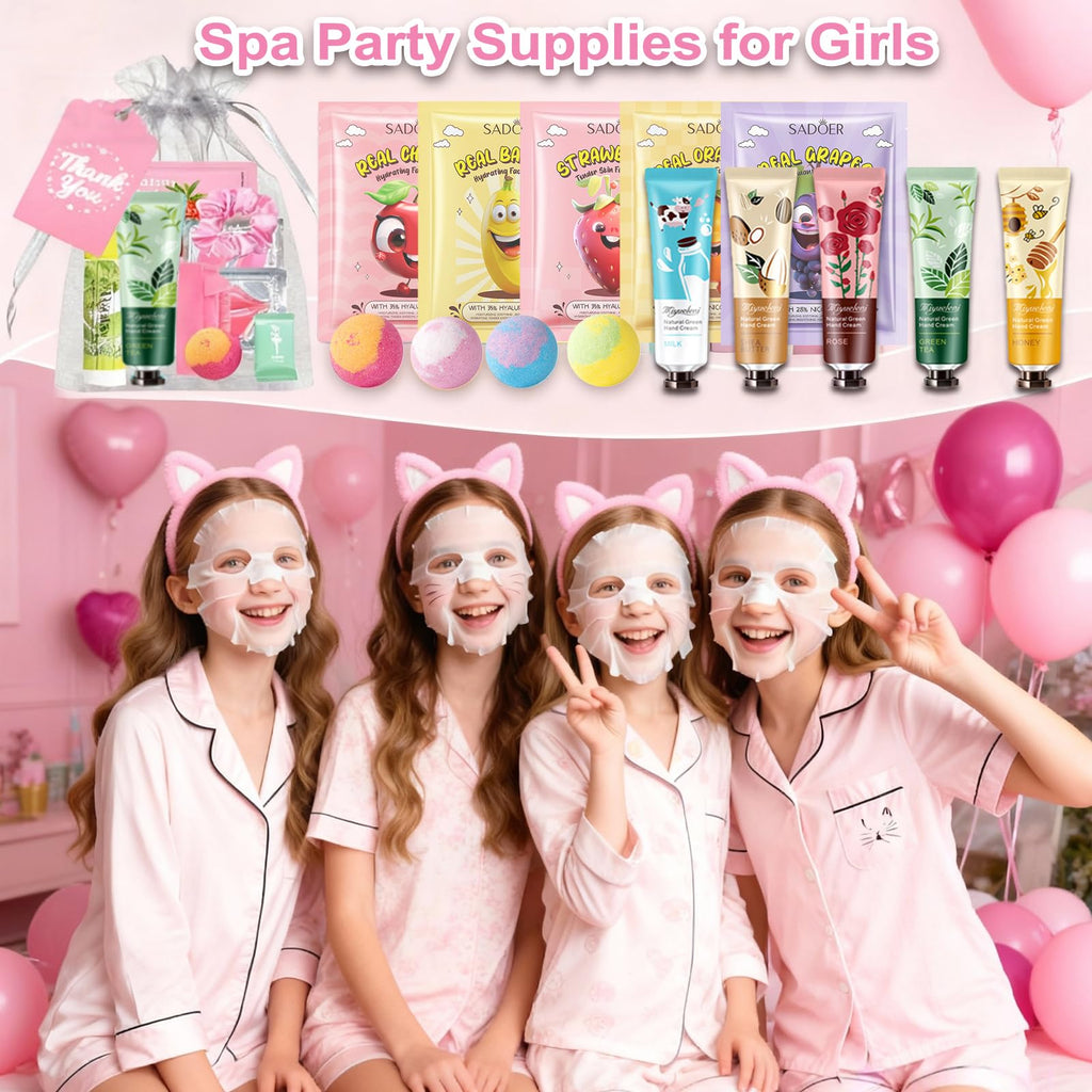 Vienflona 110PCS Spa Party Favors for Girls – Sleepover Gifts with Masks, Hand Cream, Lip Balm