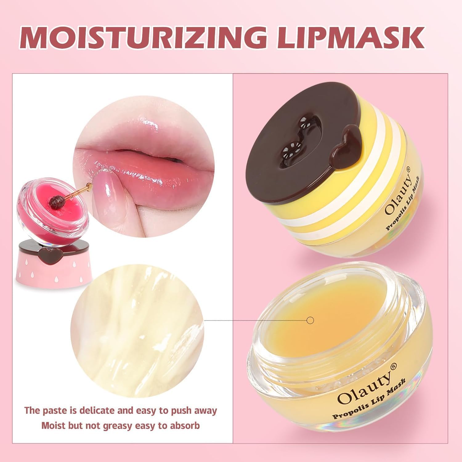 Vienflona 6-Piece Bee Lip Balm Honey Pot Gift Set – Overnight Moisturising Lip Mask with Sticks
