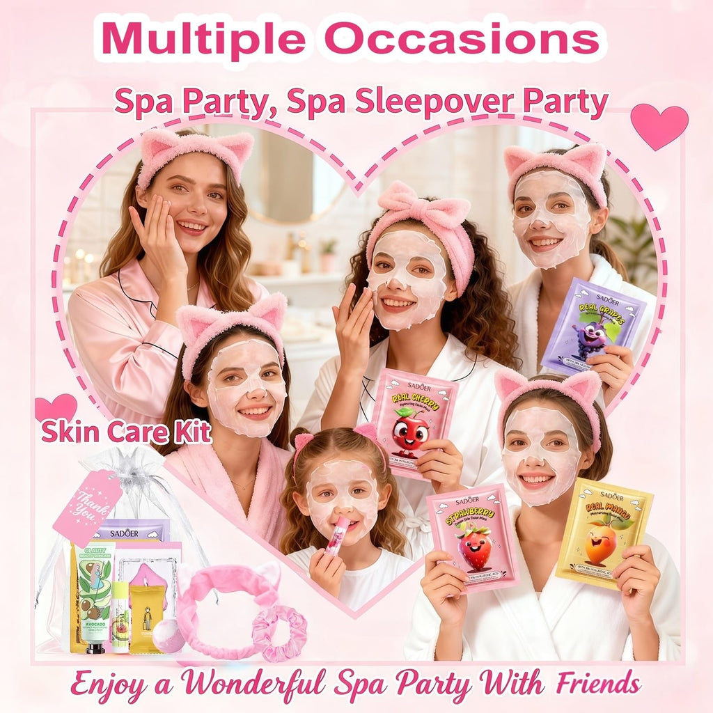 Vienflona 110PCS Spa Party Favors for Girls – Sleepover Gifts with Masks, Hand Cream, Lip Balm