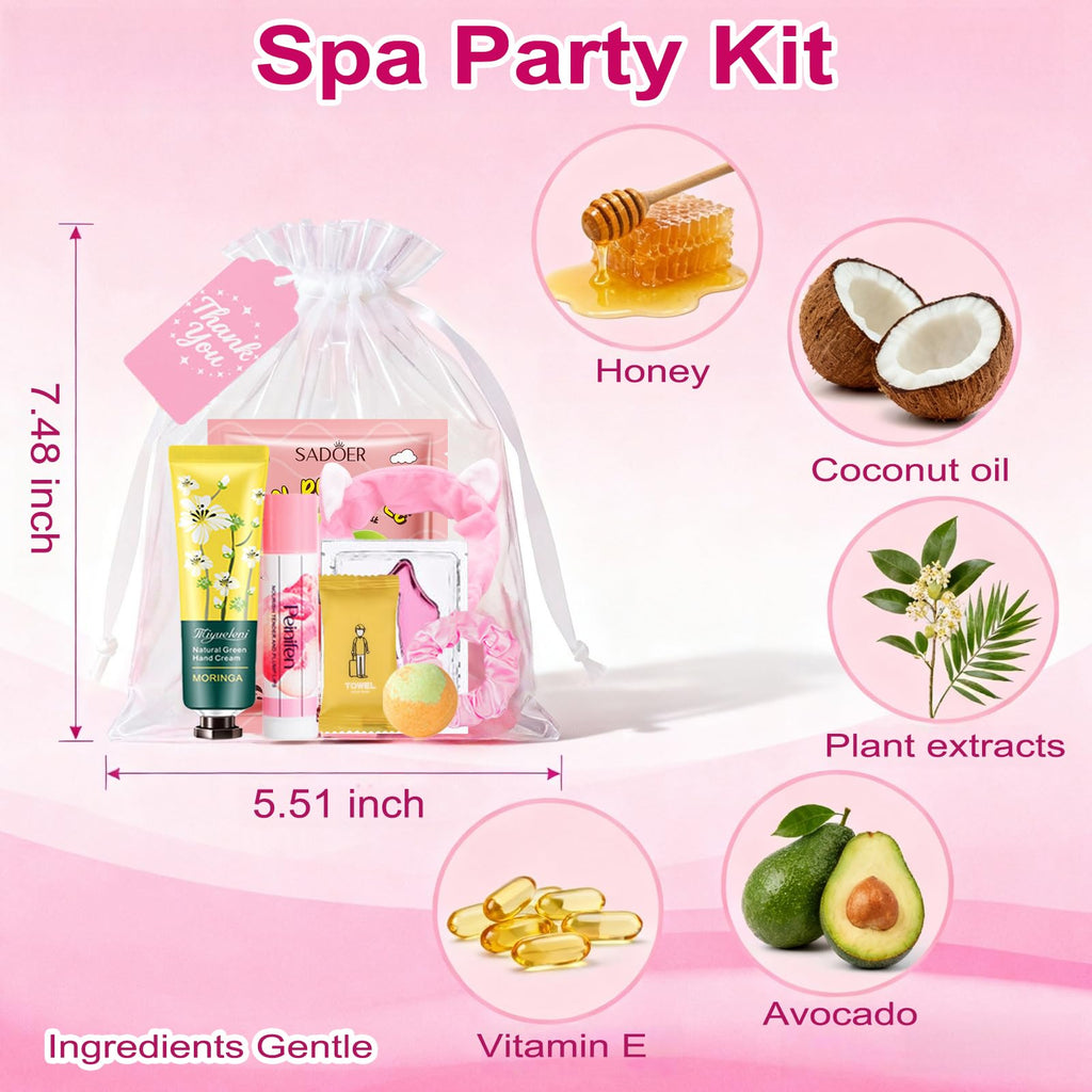 Vienflona 110PCS Spa Party Favors for Girls – Sleepover Gifts with Masks, Hand Cream, Lip Balm