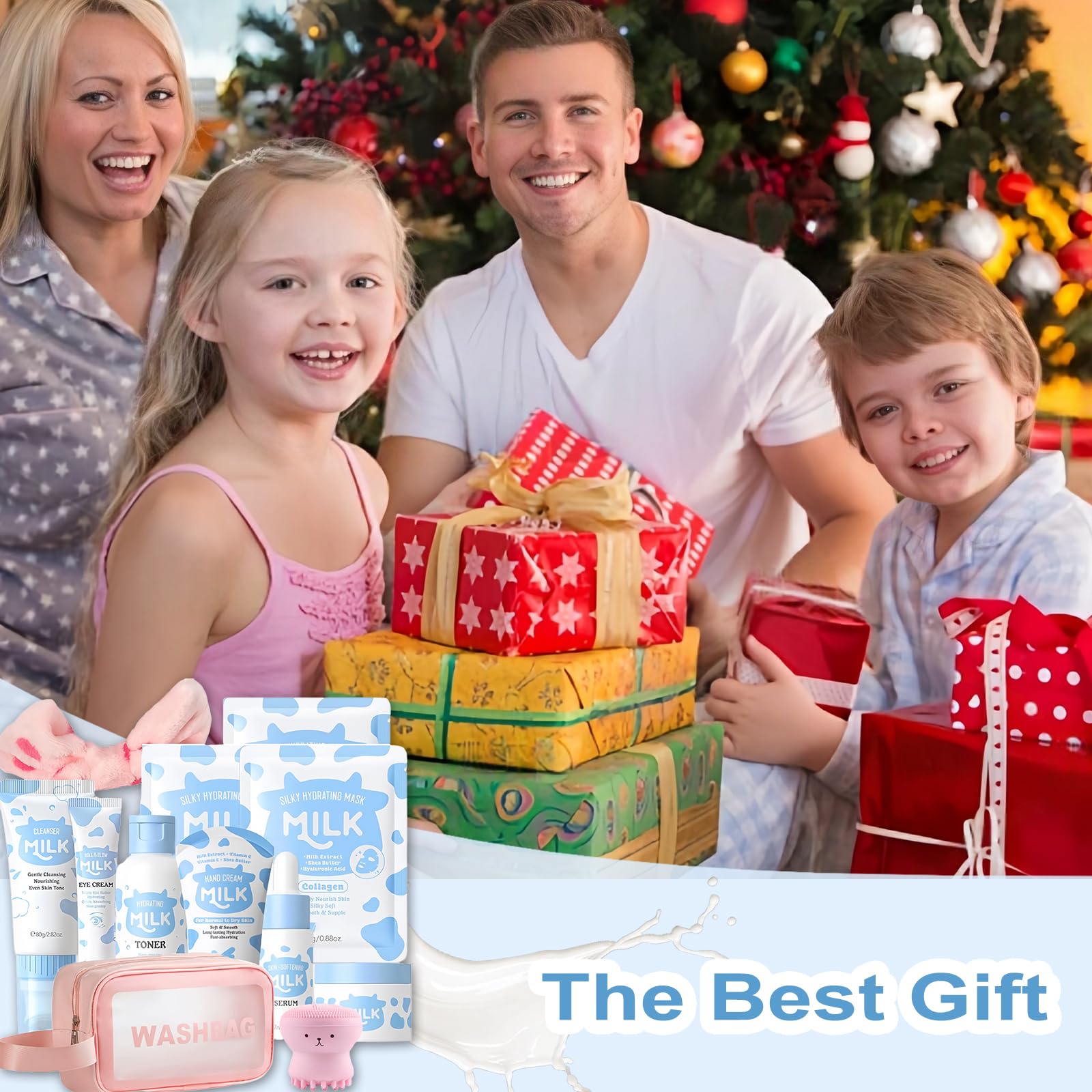Vienflona Milk Skincare Set for Kids & Teens – 12-in-1 Gentle Hydration