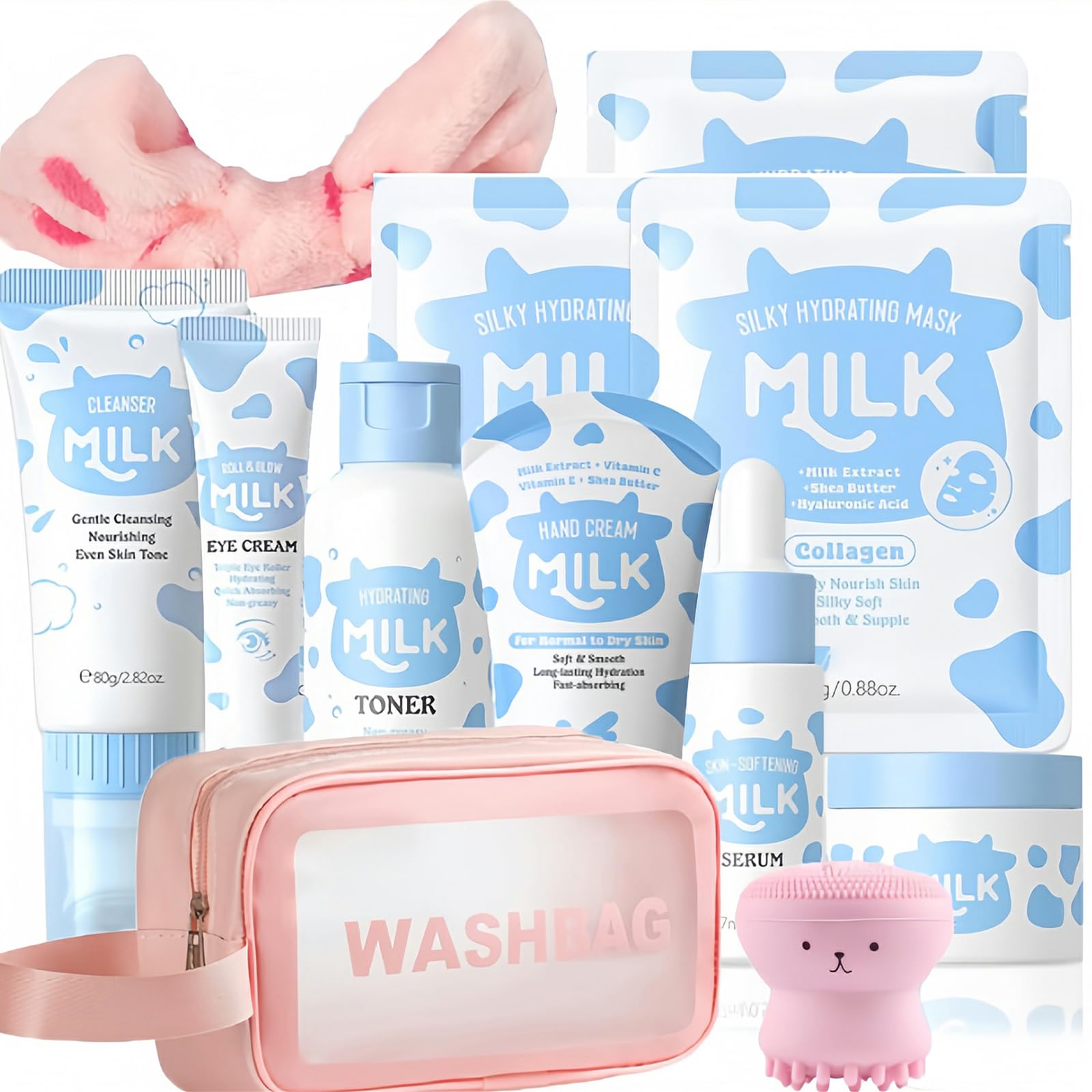 Vienflona Milk Skincare Set for Kids & Teens – 12-in-1 Gentle Hydration